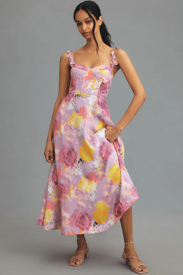 knee length dresses for ladies Monina Midi Dress in Black by ML Monique Lhuillier main image 1