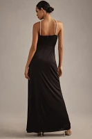 ML Monique Lhuillier Kara Sleeveless Keyhole Jersey Maxi Dress