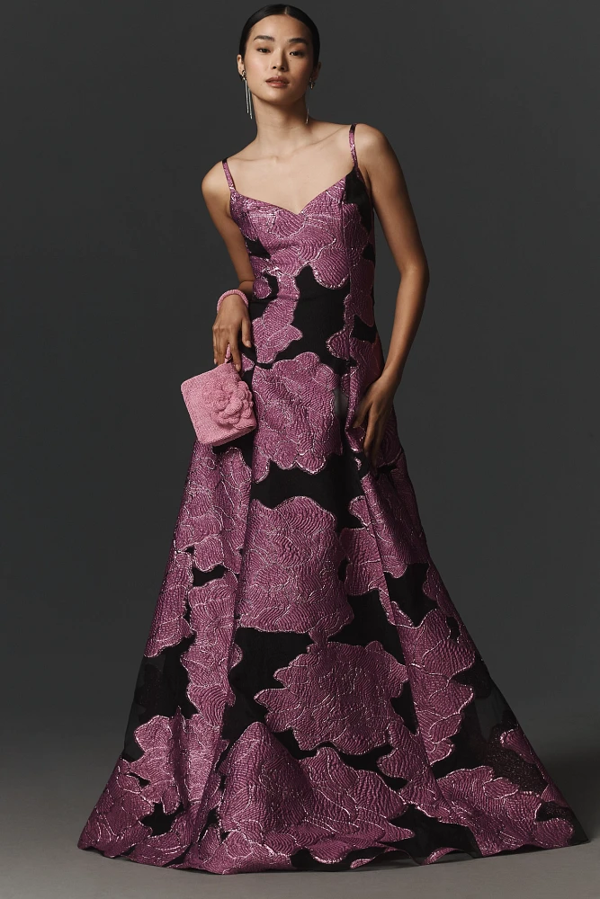 ML Monique Lhuillier Marielle Sleeveless Maxi Dress