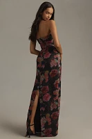 ML Monique Lhuillier Demi Strapless Maxi Dress