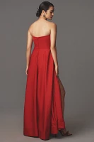 ML Monique Lhuillier Sabine Strapless Fit & Flare Maxi Dress