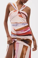 AMUR Casi Printed Jersey Maxi Dress