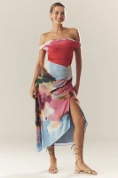 AMUR Ella Off-The-Shoulder Jersey Slip Midi Dress