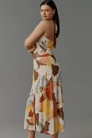 Sarah Hann Blythe Halter Mesh Midi Dress