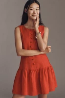 WAYF Sleeveless Button-Front Mini Dress