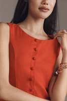 WAYF Sleeveless Button-Front Mini Dress