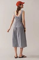 WAYF Sleeveless Smocked Drop-Waist Midi Dress