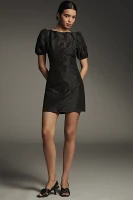 Hutch Puff-Sleeve Boat-Neck Mini Dress