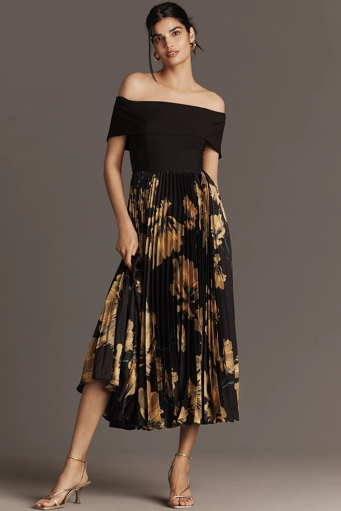 Hutch Off-The-Shoulder Twofer Midi Dress