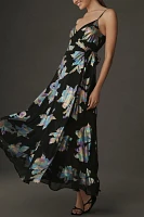 Hutch Iridescent Floral Wrap Maxi Dress