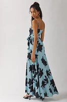 Hutch Iridescent Floral Wrap Maxi Dress