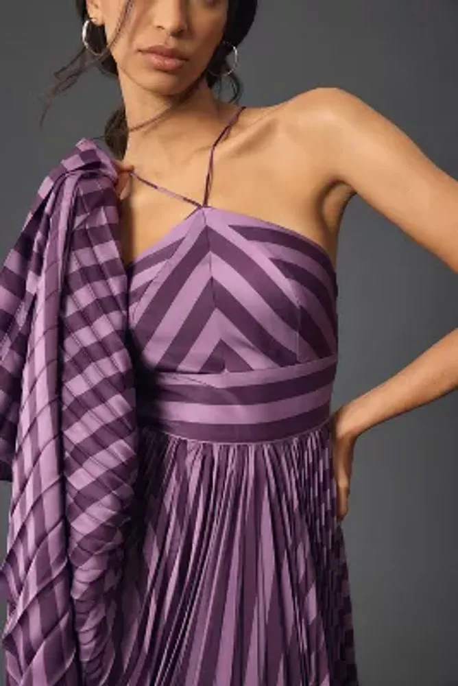 Hutch Halter Striped Maxi Dress