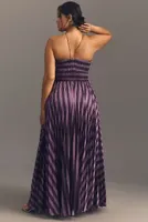 Hutch Halter Striped Maxi Dress