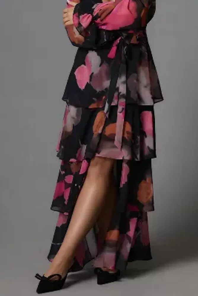 Hutch Long-Sleeve V-Neck Wrap Maxi Dress