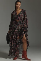 Hutch Long-Sleeve V-Neck Wrap Maxi Dress