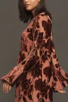 Hutch Long-Sleeve Velvet Mini Dress