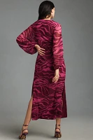 Hutch Wade V-Neck Wrap Maxi Dress