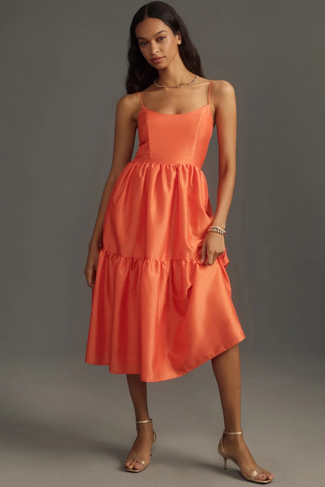 Hutch Tommy Bare Sleeveless Tiered Midi Dress