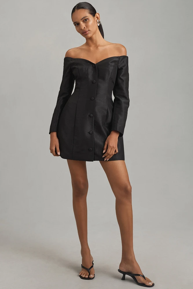 Hutch Long-Sleeve Off-The-Shoulder Mini Dress