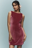 Hutch Velvet Shift Bow Mini Dress