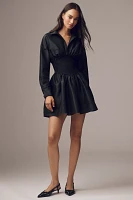 Hutch Dolan Long-Sleeve Smocked-Waist Mini Dress