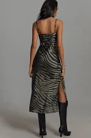 Hutch Sleeveless Zebra Burnout Slip Midi Dress