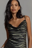 Hutch Sleeveless Zebra Burnout Slip Midi Dress