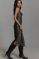 Hutch Sleeveless Zebra Burnout Slip Midi Dress