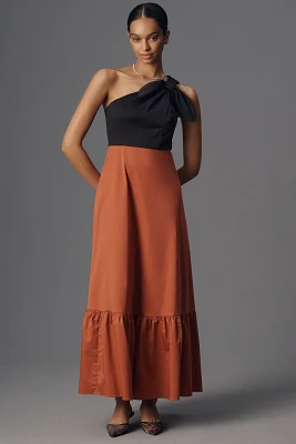 Hutch Caudie One-Shoulder Colorblock Maxi Dress