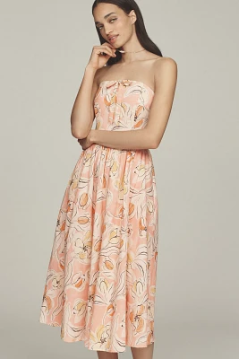 Hutch Iris Strapless Pleated A-Line Midi Dress