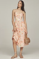 Hutch Iris Strapless Pleated A-Line Midi Dress