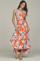 Hutch Velva Sleeveless Collared Wrap Midi Dress