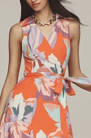 Hutch Velva Sleeveless Collared Wrap Midi Dress