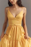 Hutch Atherton Sleeveless V-Neck Belted Midi Dress