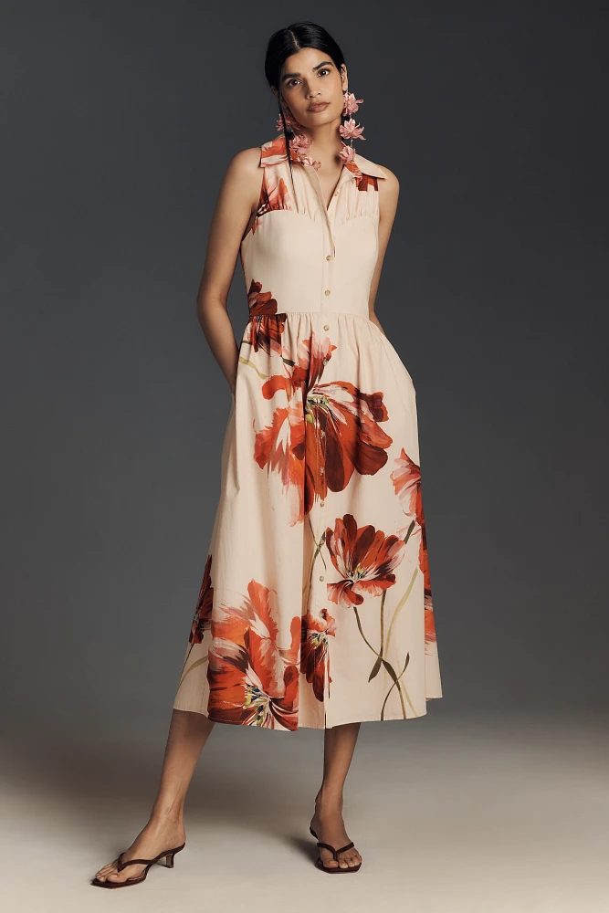 Hutch Vivian Sleeveless Midi Shirt Dress