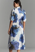 Hutch Annett Puff-Sleeve Midi Shirt Dress