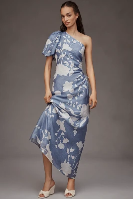 KIVARI Amelie One-Shoulder Side-Cutout A-Line Maxi Dress