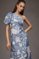 KIVARI Amelie One-Shoulder Side-Cutout A-Line Maxi Dress