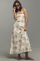 KIVARI Ciao Linen Blend Strapless Slip Maxi Dress