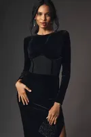 Black Halo Gulliana Long-Sleeve Colorblock Maxi Dress