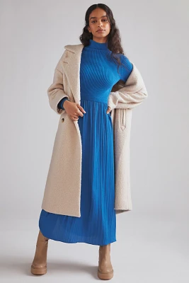 Layered Mock Neck Sweater Maxi Dress