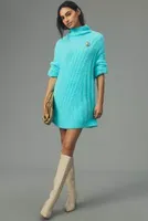 By Anthropologie Cable Tunic Sweater Mini Dress