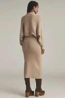 By Anthropologie Long-Sleeve Slim Sweater Midi Dress