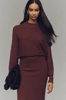 By Anthropologie Long-Sleeve Slim Sweater Midi Dress