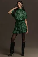 MISA Short-Sleeve Crew-Neck Mini Dress