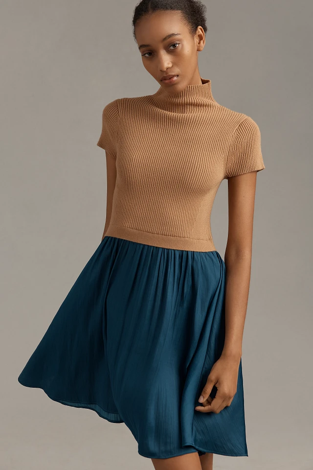 the thea twofer sweater dress short sleeve mini edition Thea Short Sleeve Twofer Mini Dress