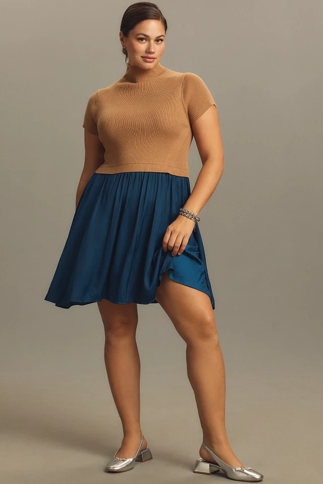 the thea twofer sweater dress short sleeve mini edition By Anthropologie The Thea Twofer Sweater Dress: Short-Sleeve Mini Edition at MarketFair Shoppes in Princeton, NJ