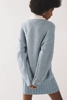 Maeve Layered Sparkle Cardigan Sweater Mini Dress