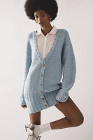 Maeve Layered Sparkle Cardigan Sweater Mini Dress