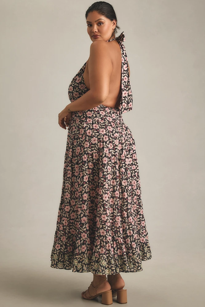 RIXO Jayne Halter Maxi Dress